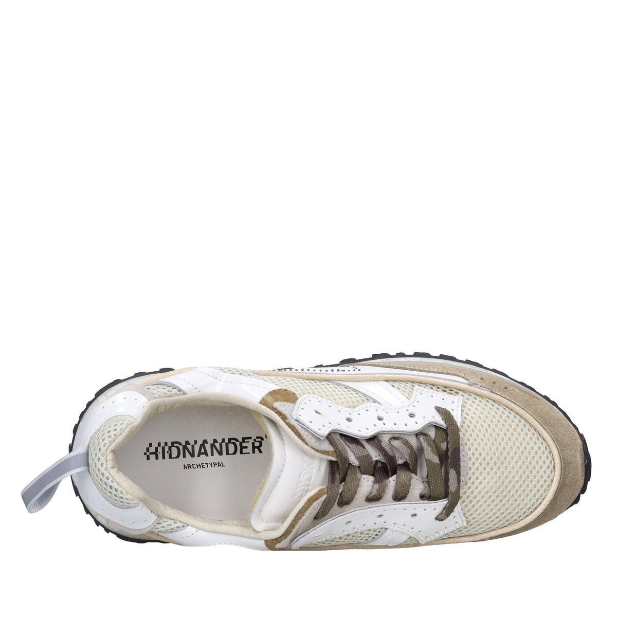 Sneakers in pelle e tessuto 