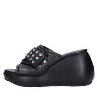 Mules Zeppa in pelle e strass 
