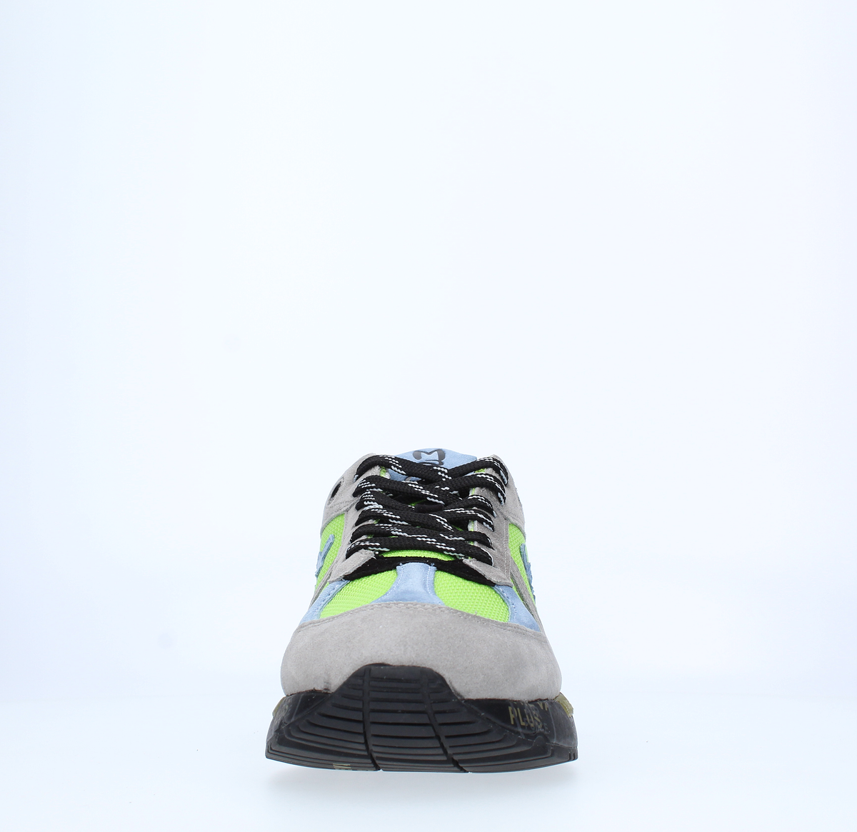 Sneakers in pelle tessuto e camoscio 