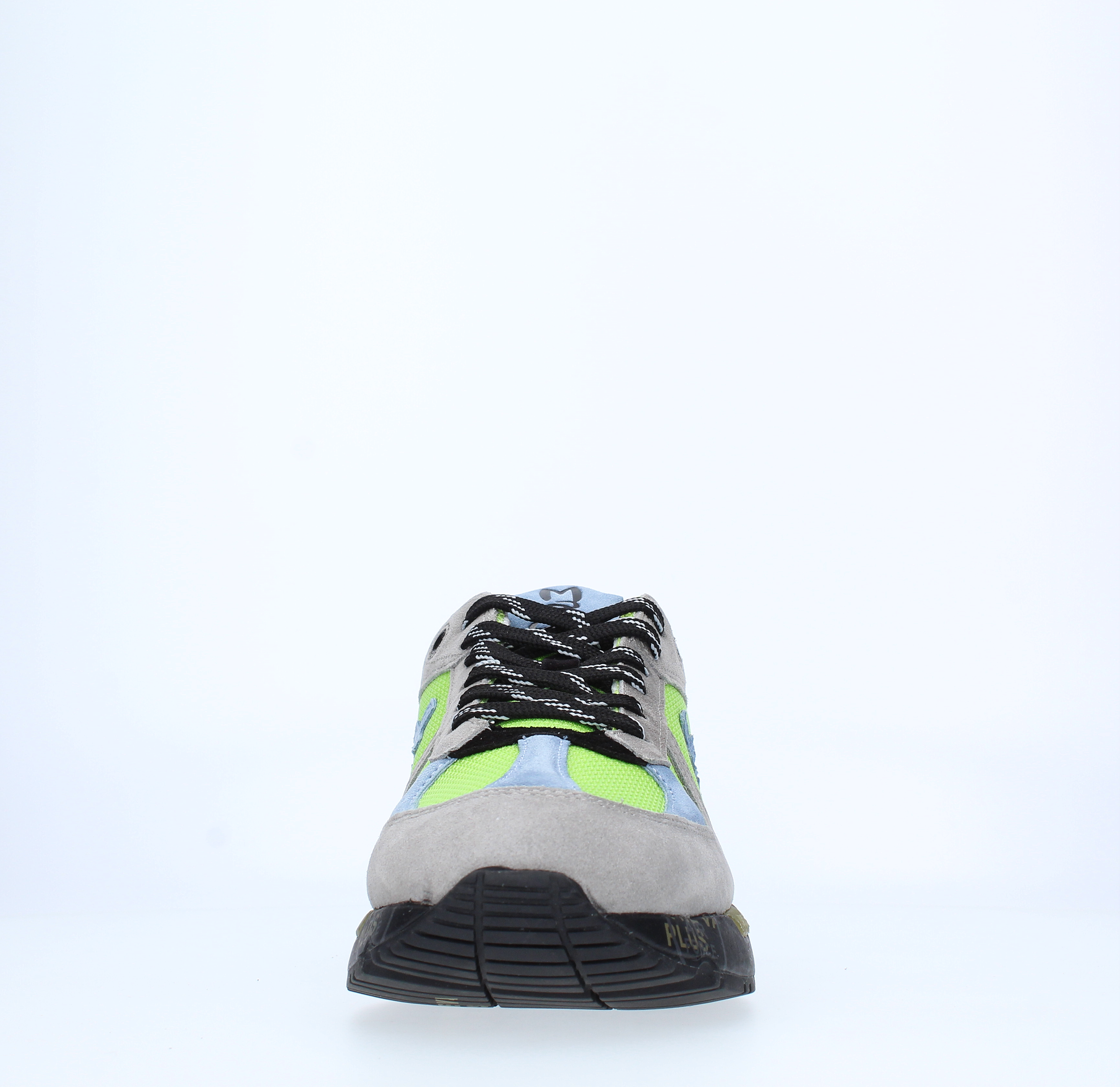 Sneakers in pelle tessuto e camoscio 