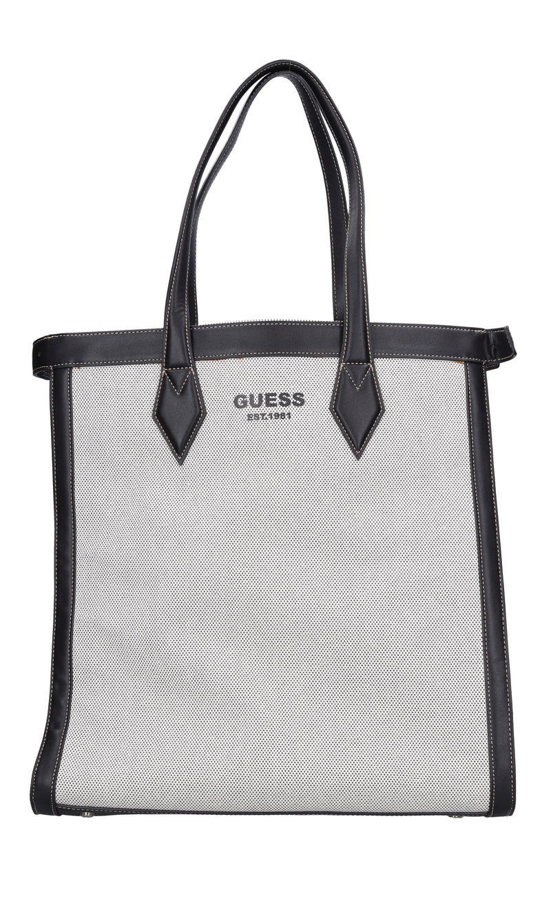 Borsa in ecopelle e tessuto 