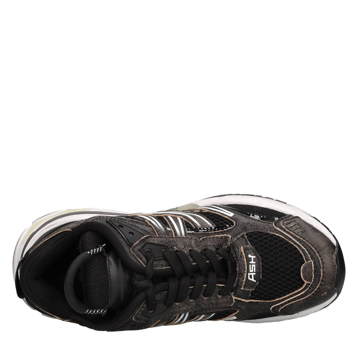 Sneakers in pelle e tessuto 
