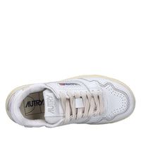 Sneakers in pelle e tessuto 