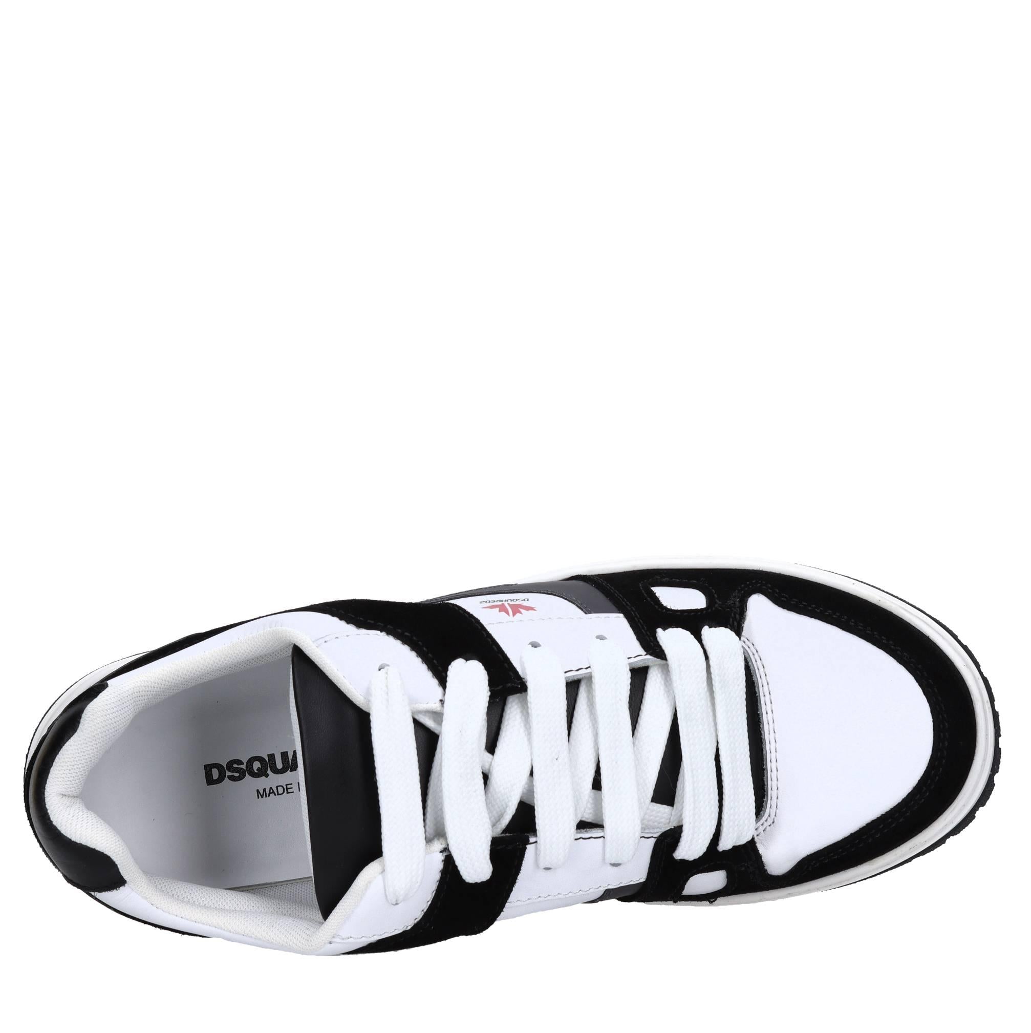 Sneakers in pelle e tessuto 