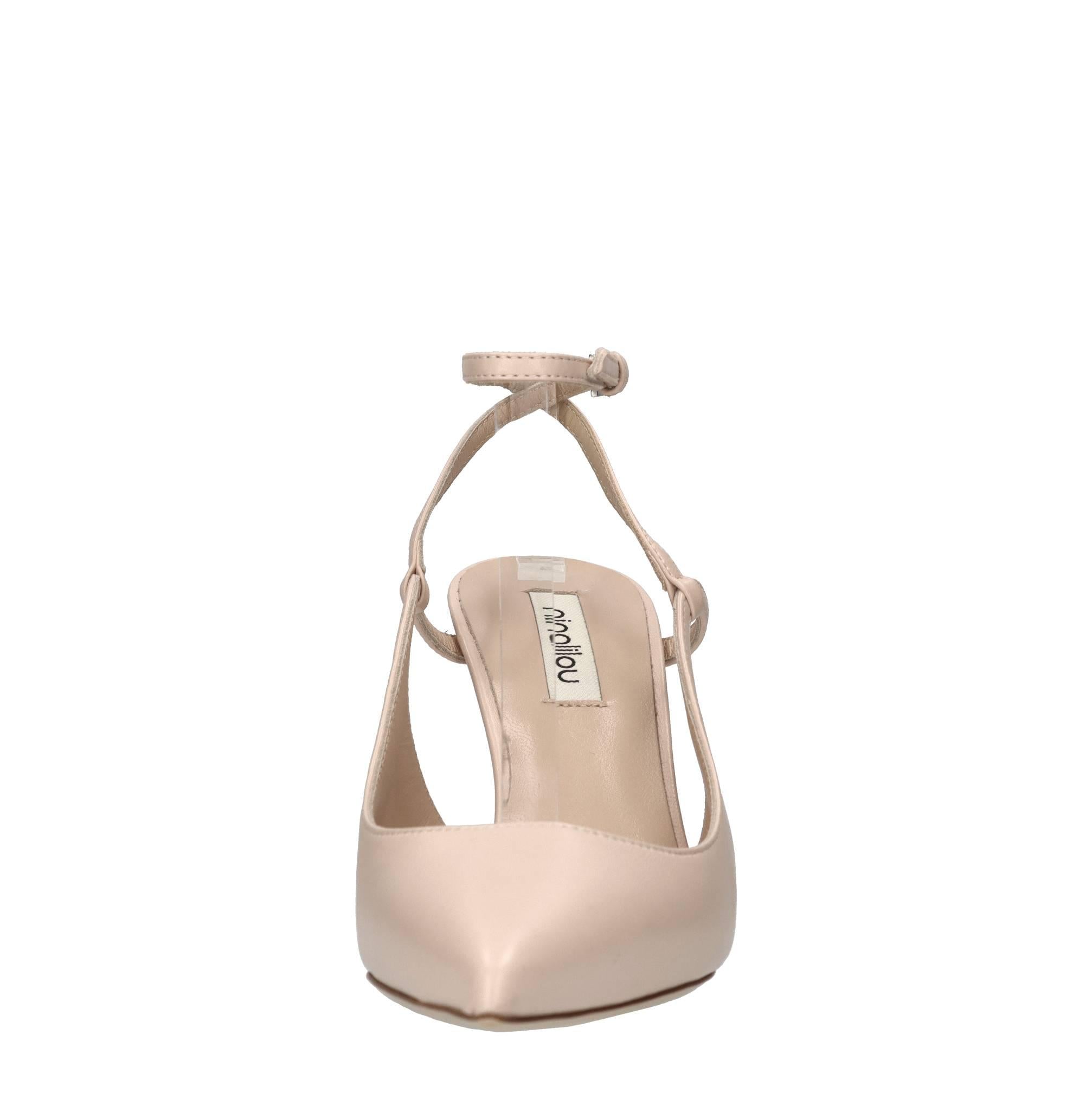 Décolleté slingback in pelle 