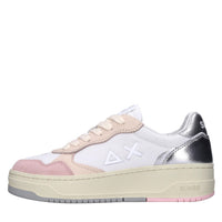 Sneakers in glitter e pelle 