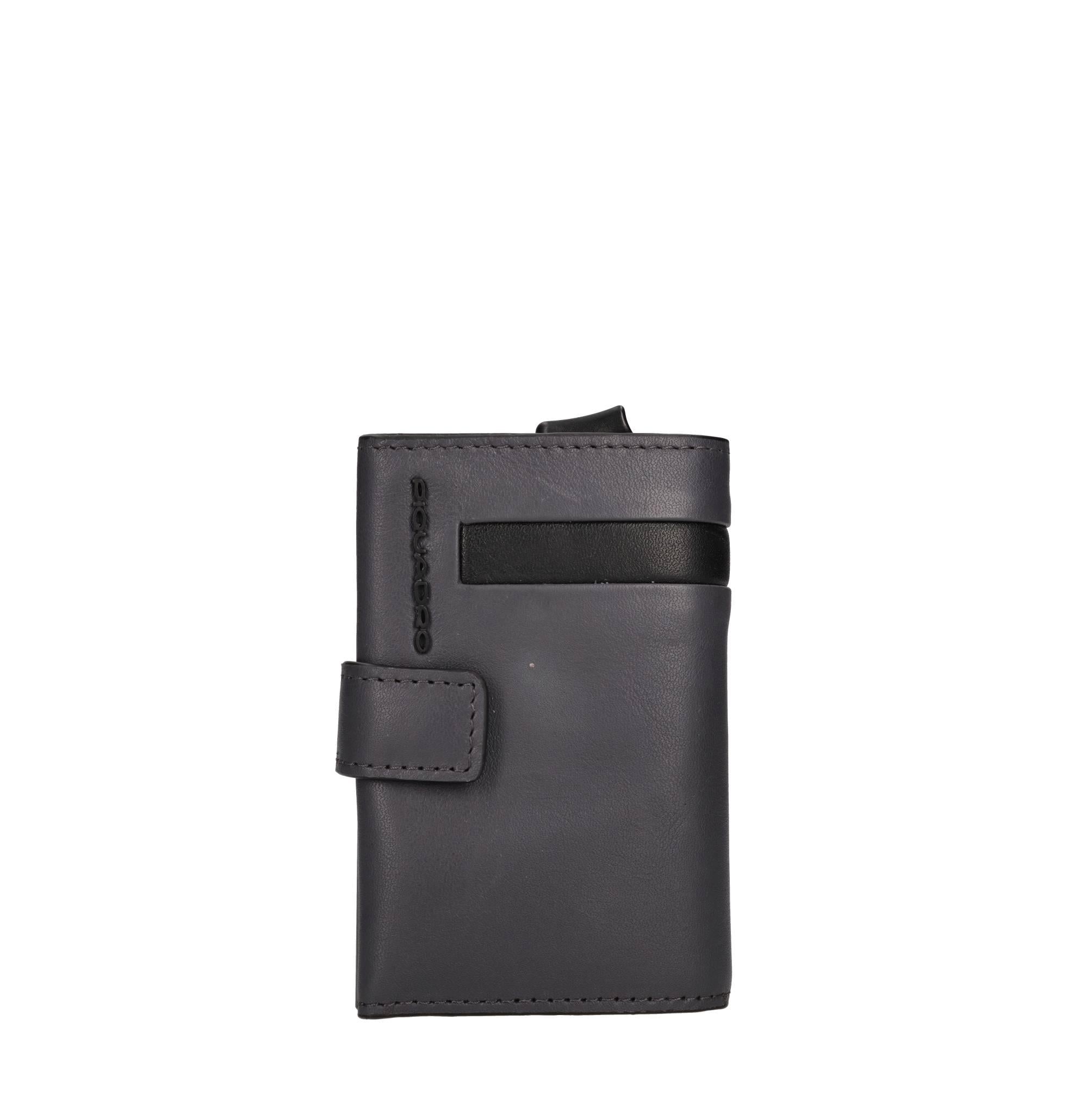 Portafoglio e porta carte di credito in pelle 