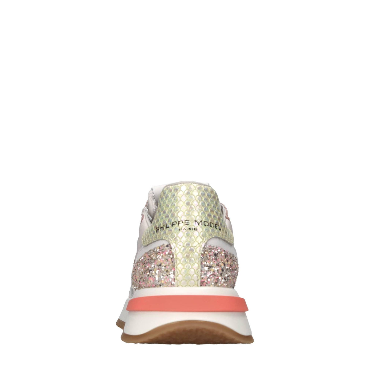 Sneakers in pelle e tessuto 