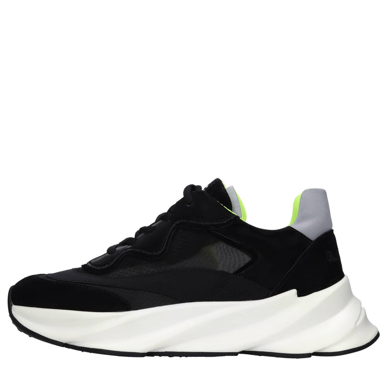 Sneakers in pelle e tessuto 