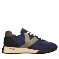 Sneakers in camoscio e tessuto 