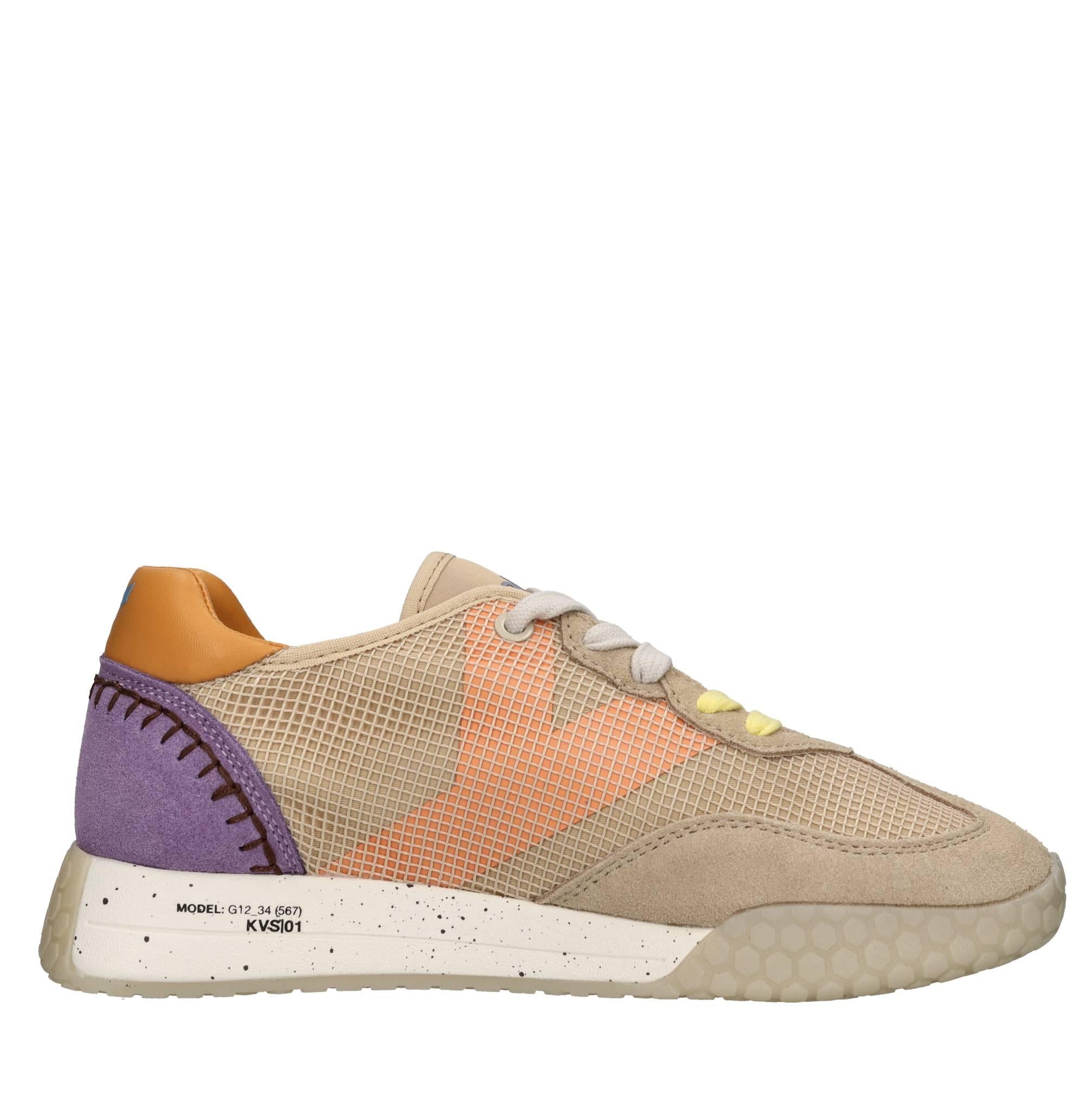 Sneakers in camoscio e tessuto 