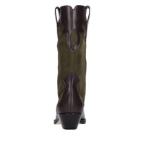 Stivali texani in pelle e camoscio 