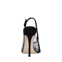 Décolleté Slingback in pelle strass e plexi 