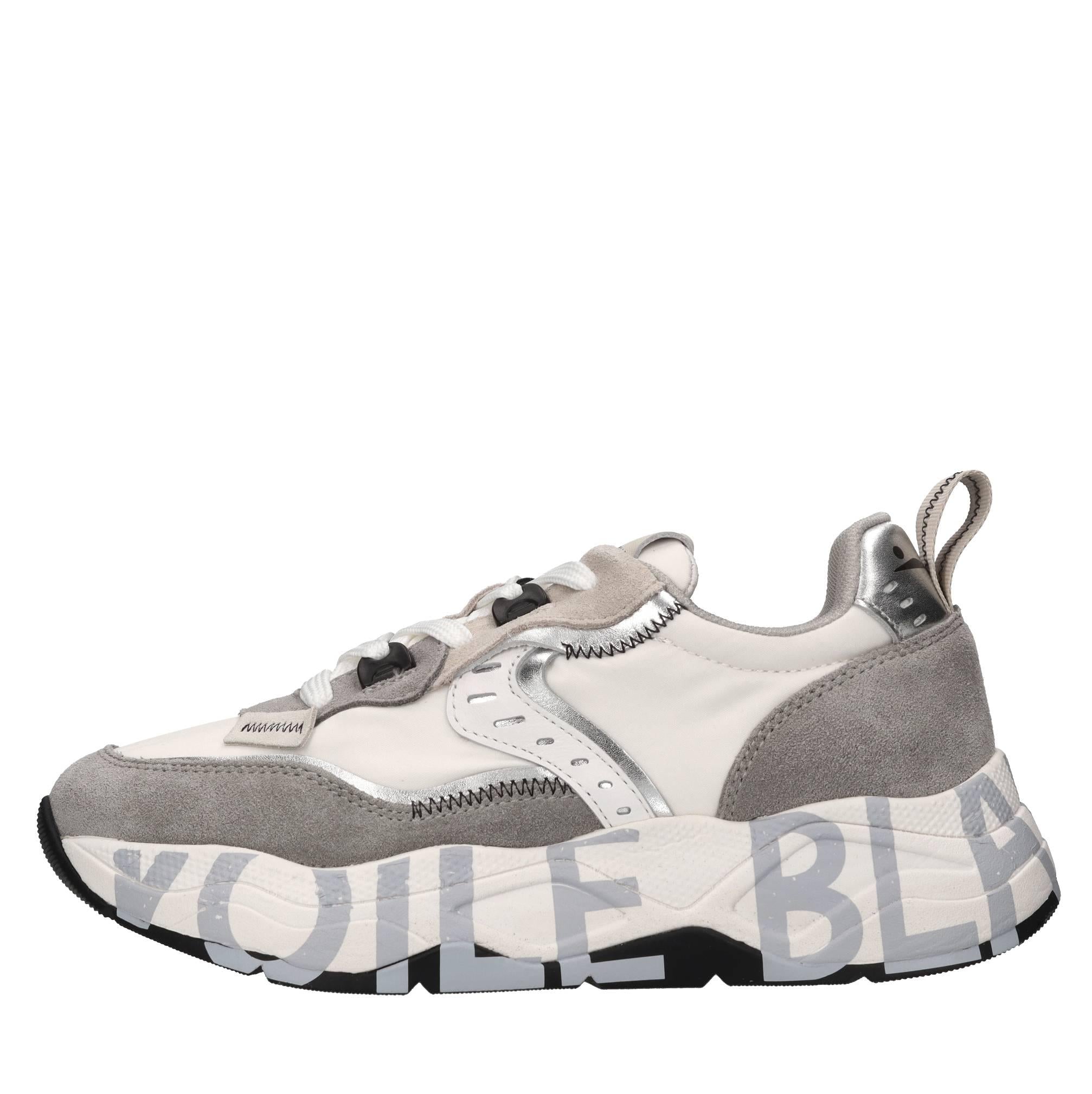 Sneakers in pelle e tessuto 
