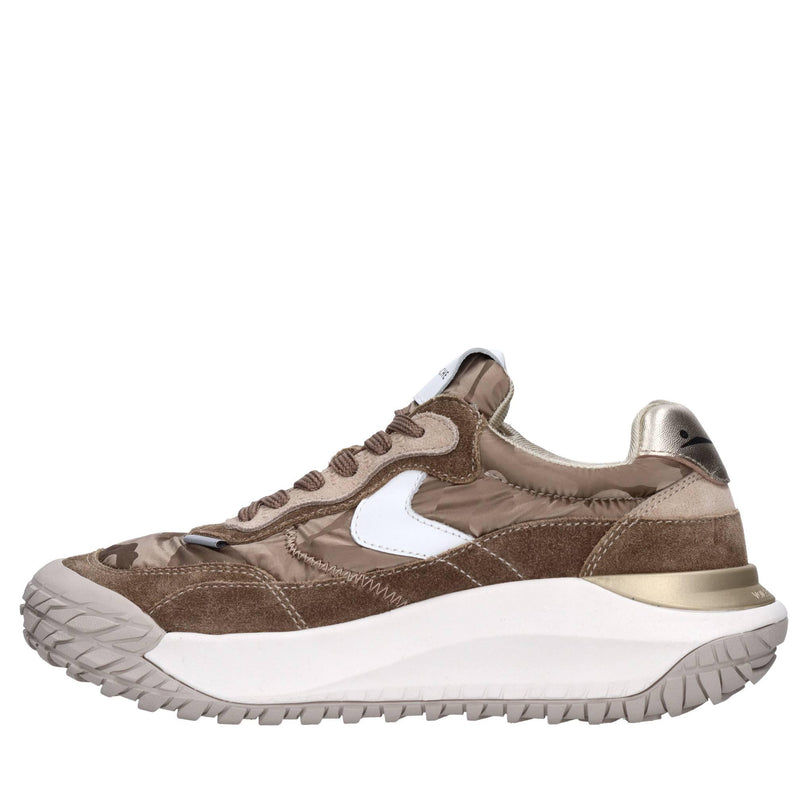 Sneakers in camoscio pelle e tessuto 