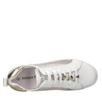 Sneakers in pelle e tessuto 
