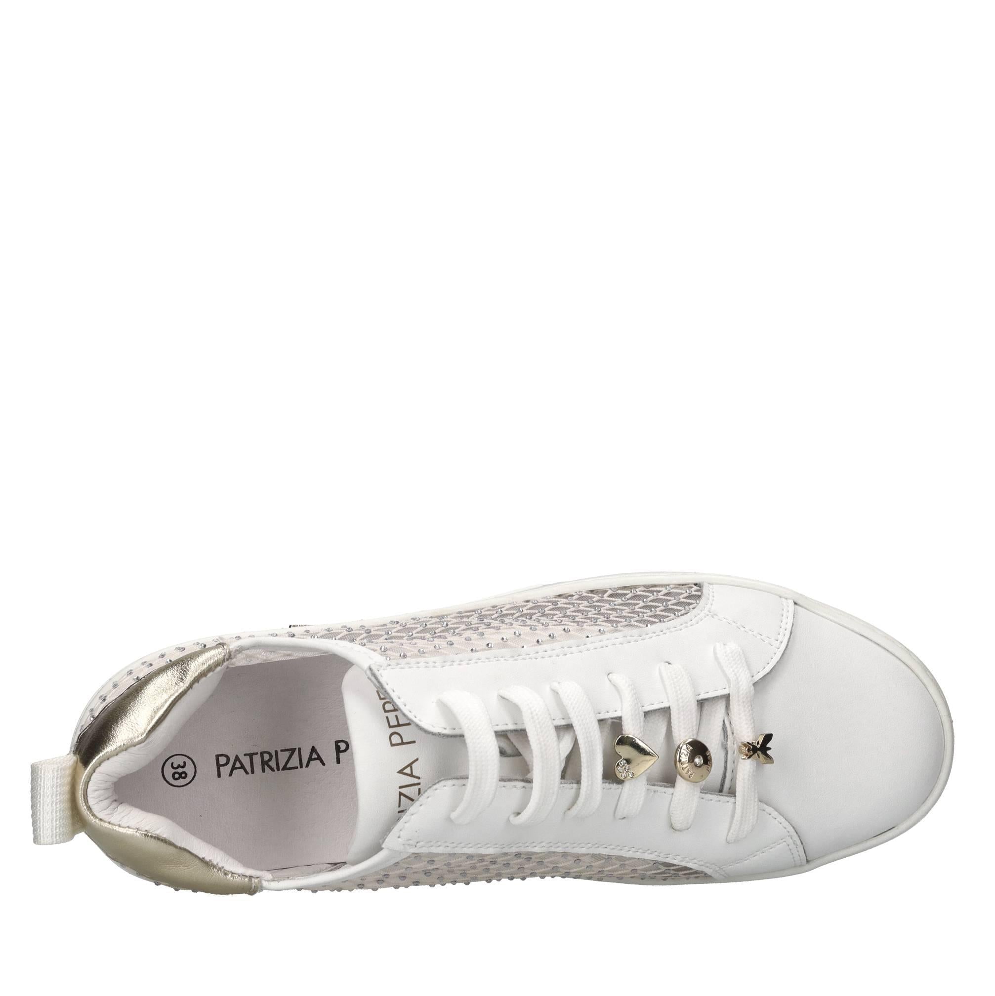 Sneakers in pelle e tessuto 