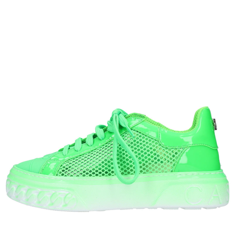 Sneakers in pelle e tessuto 