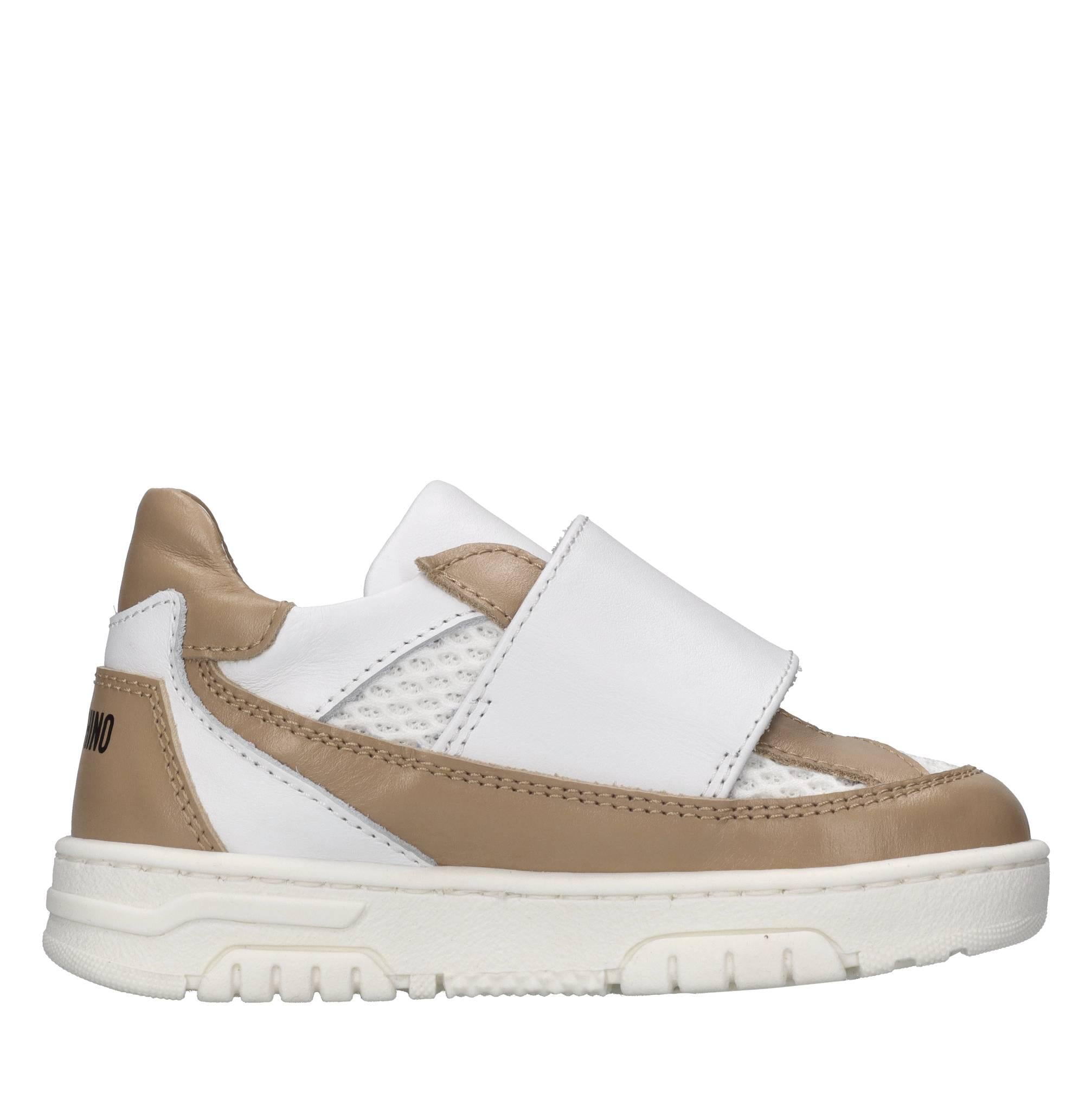 Sneakers in pelle e tessuto 
