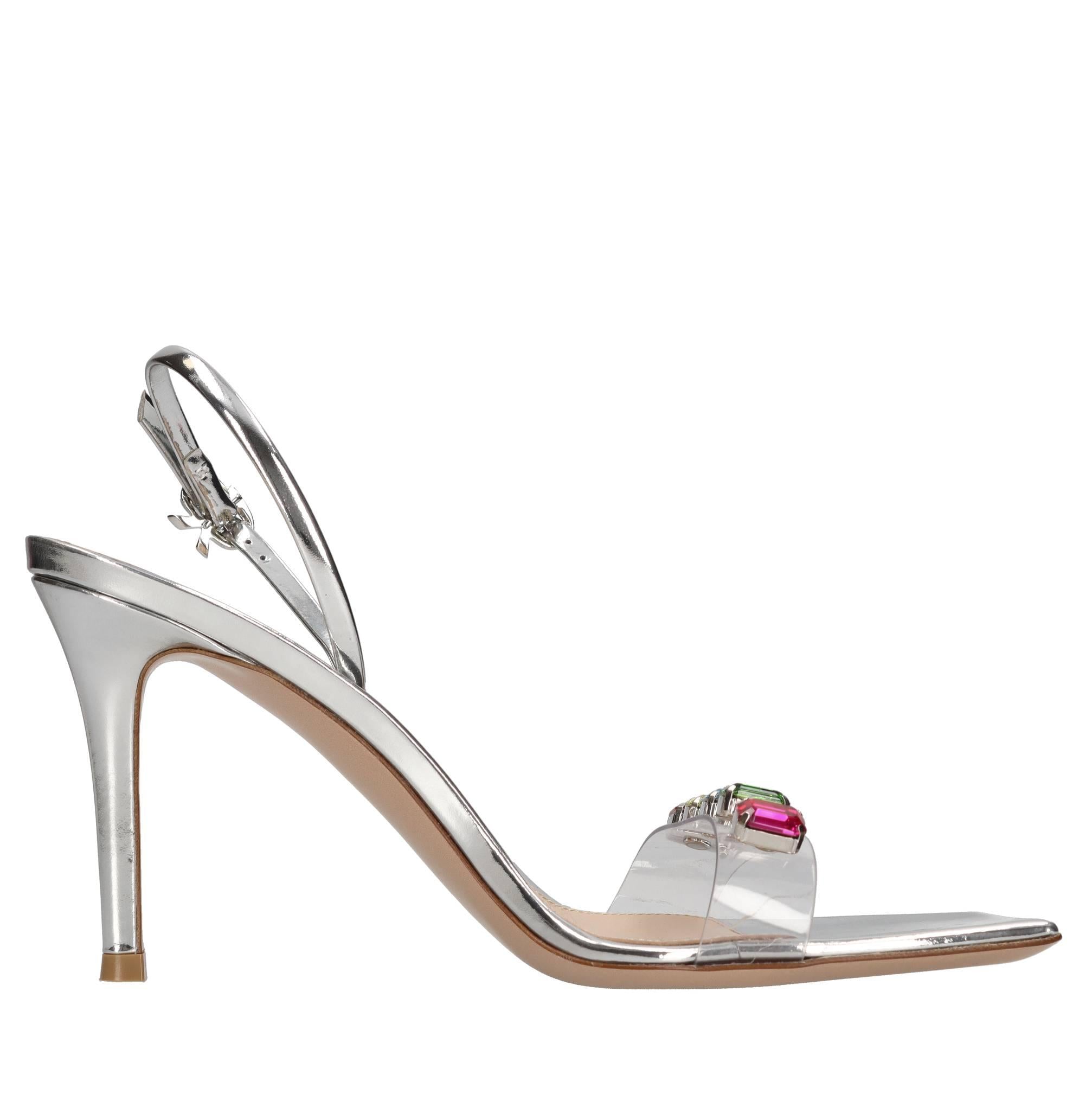Sandali modello RIBBON CANDY in plexi e pelle 