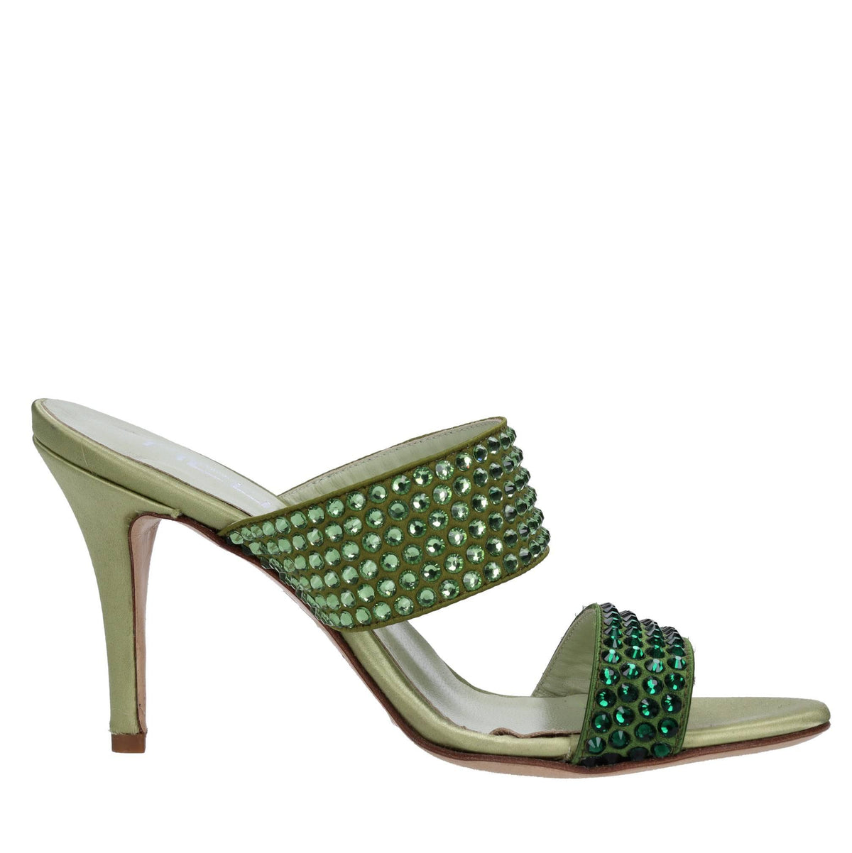 Sandali in tessuto e strass 
