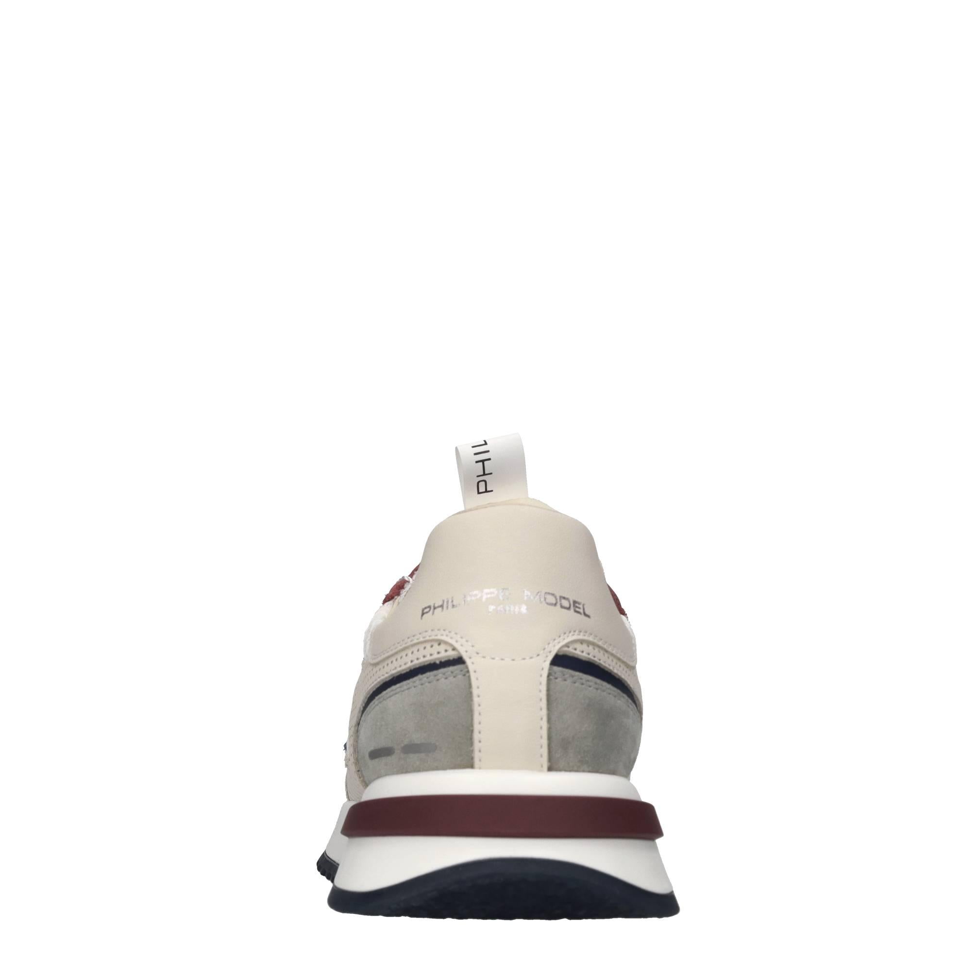 Sneakers in pelle e tessuto 