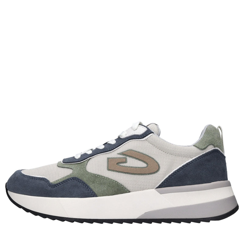 Sneakers in pelle e tessuto 