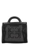 LA CARRIE Square bag in fabric and eco-leather