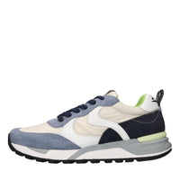 Sneakers in pelle e tessuto 