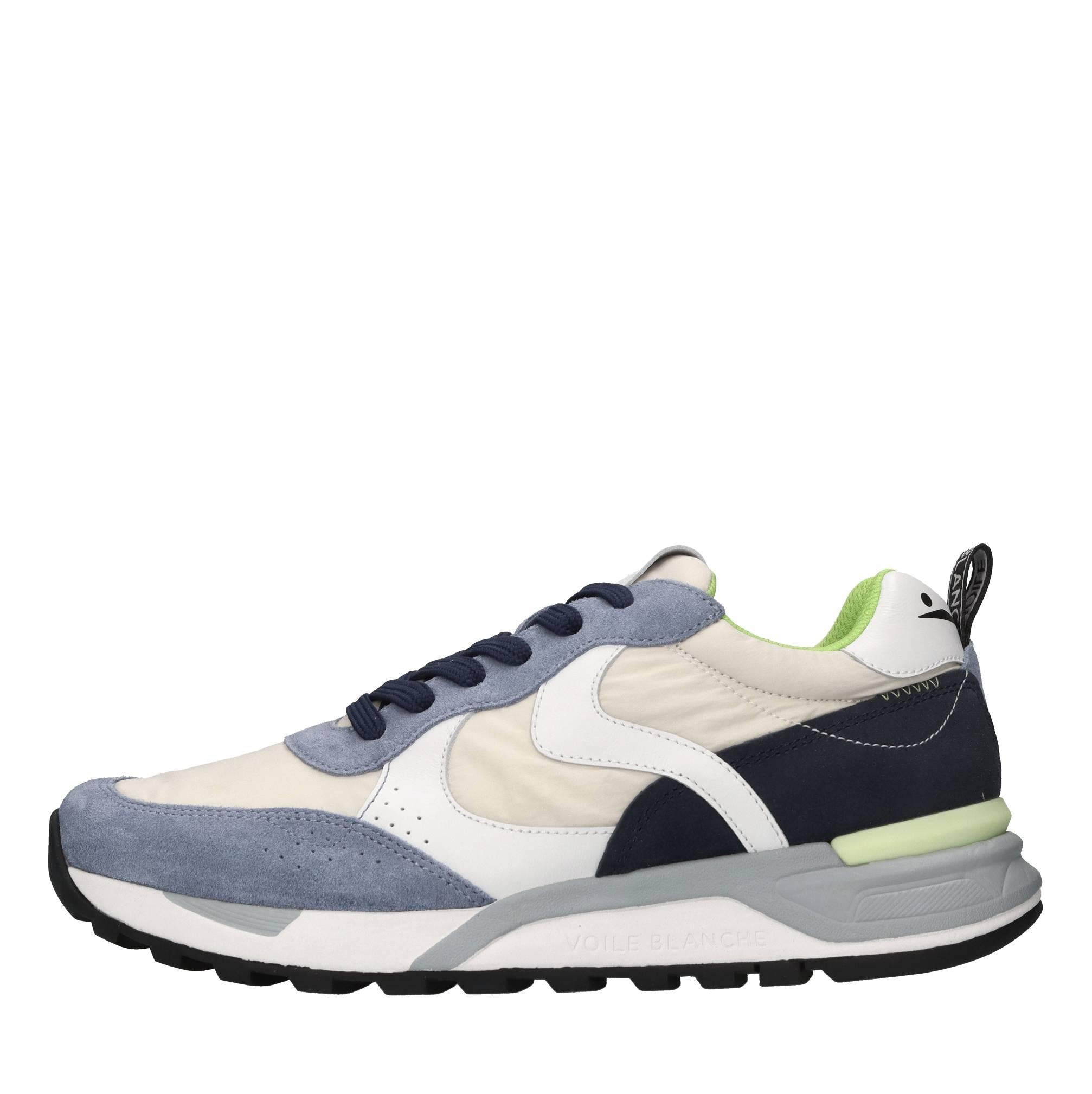 Sneakers in pelle e tessuto 