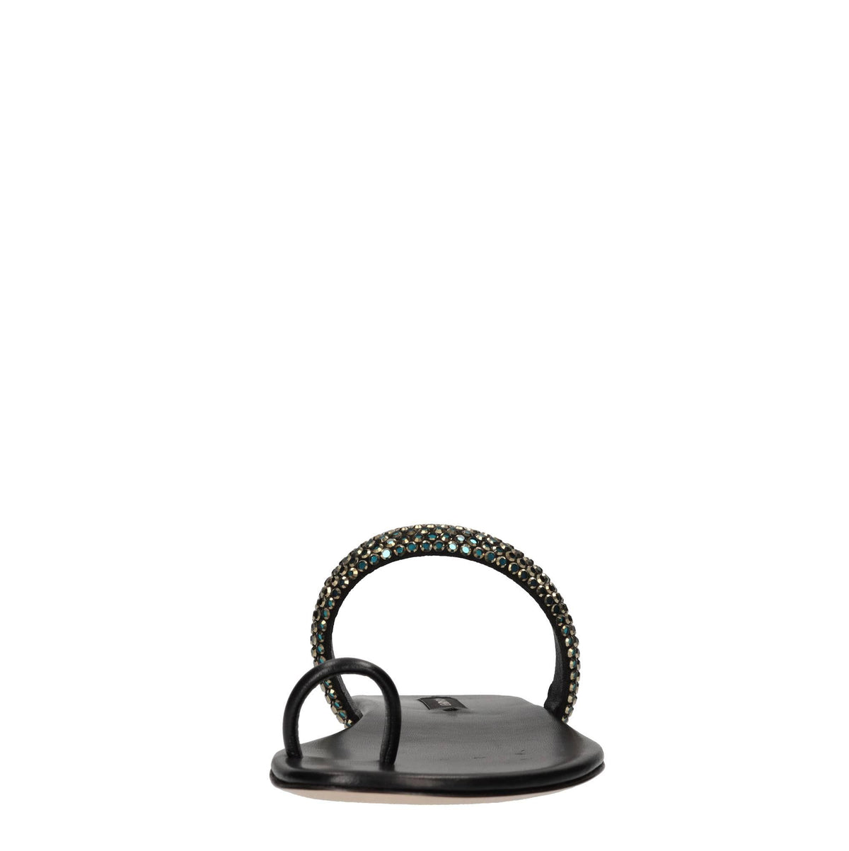 Sandali flat Olimpo in pelle e strass 