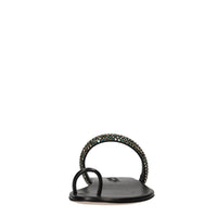 Sandali flat Olimpo in pelle e strass 