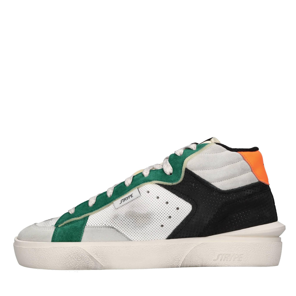 Sneakers in pelle e tessuto 