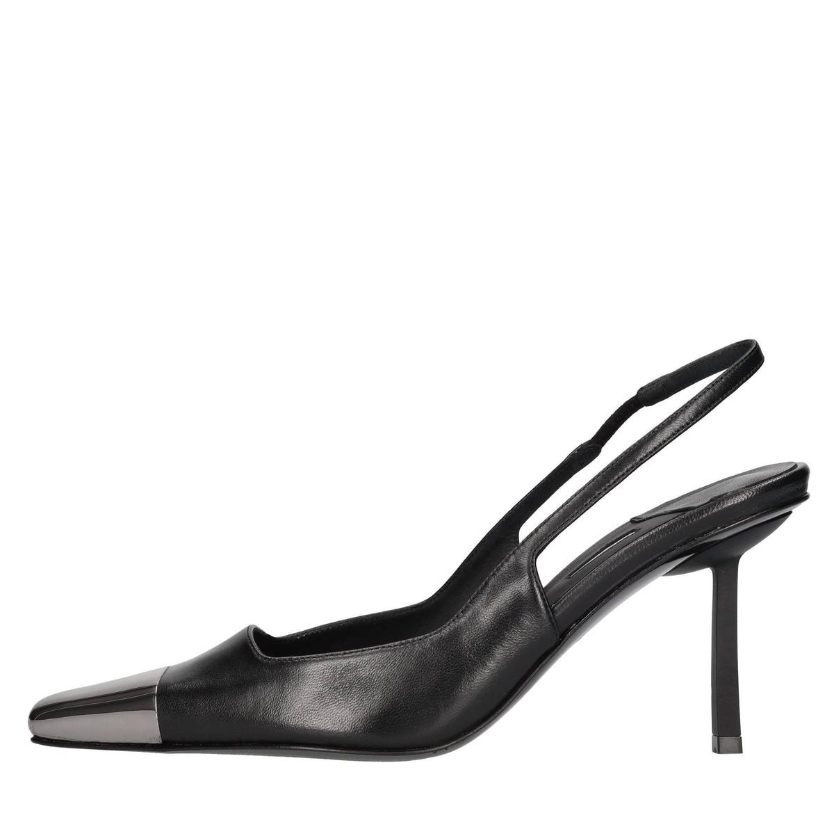 Décolleté slingback in pelle 