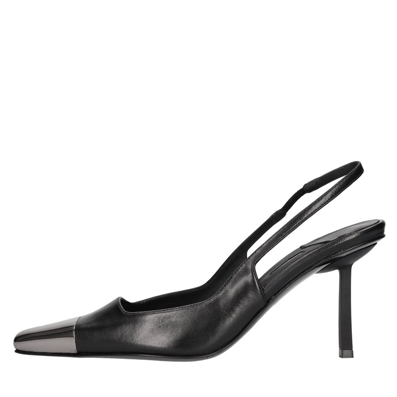 Décolleté slingback in pelle 