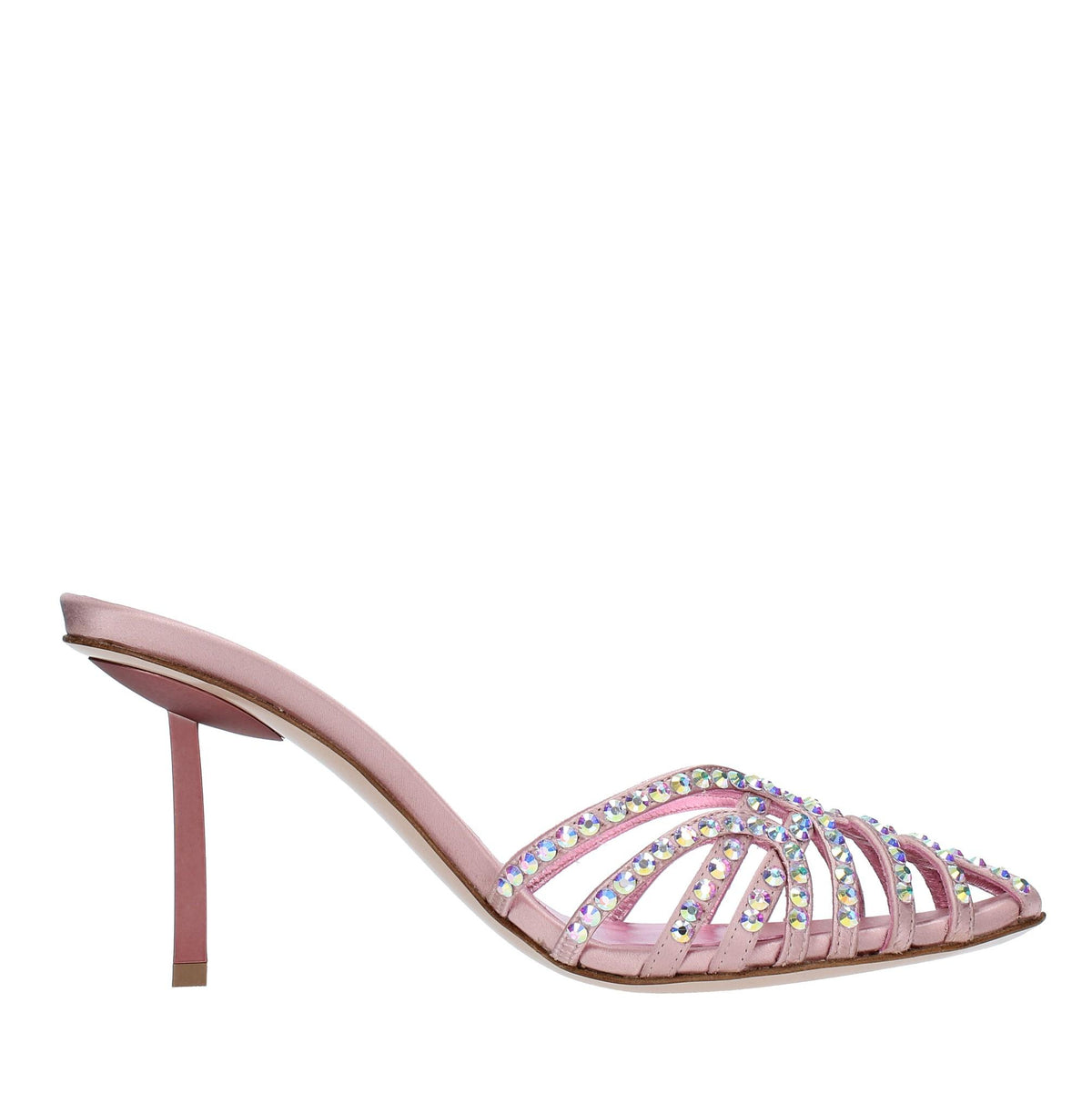 Mules in raso e strass 