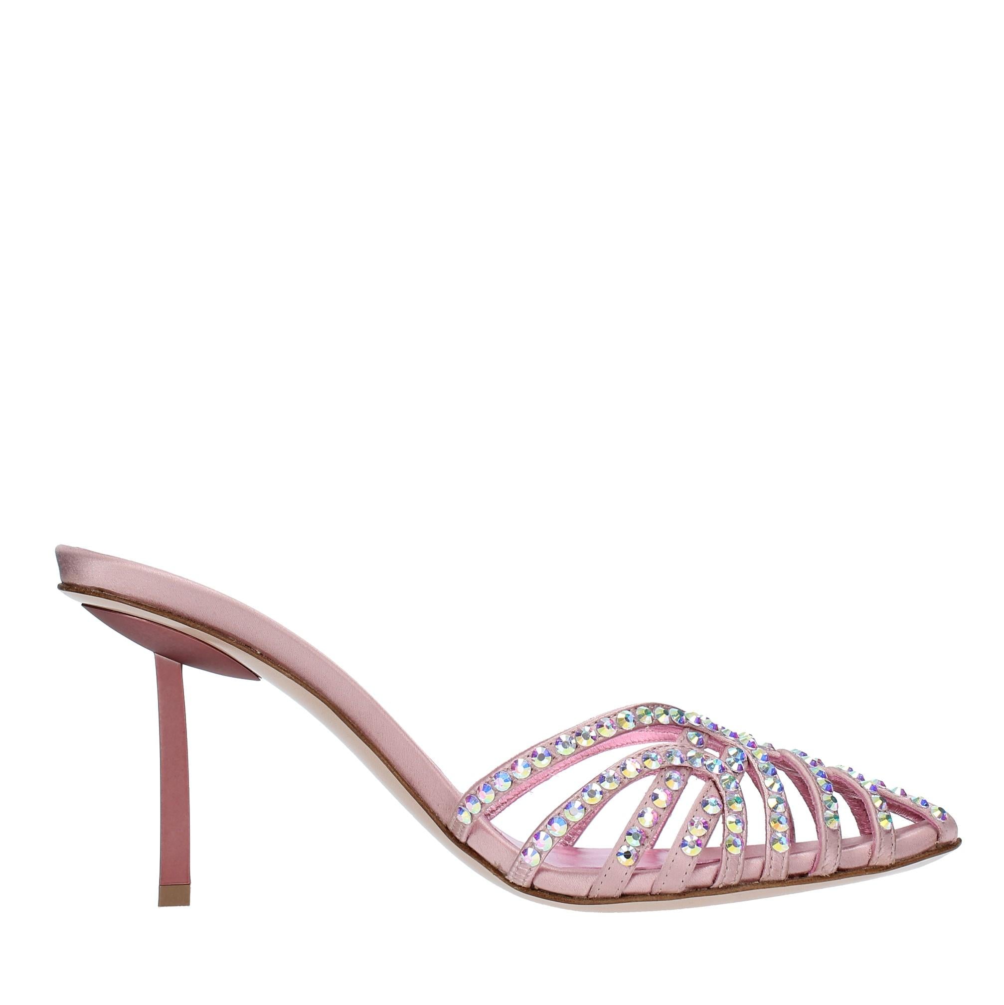 Mules in raso e strass 