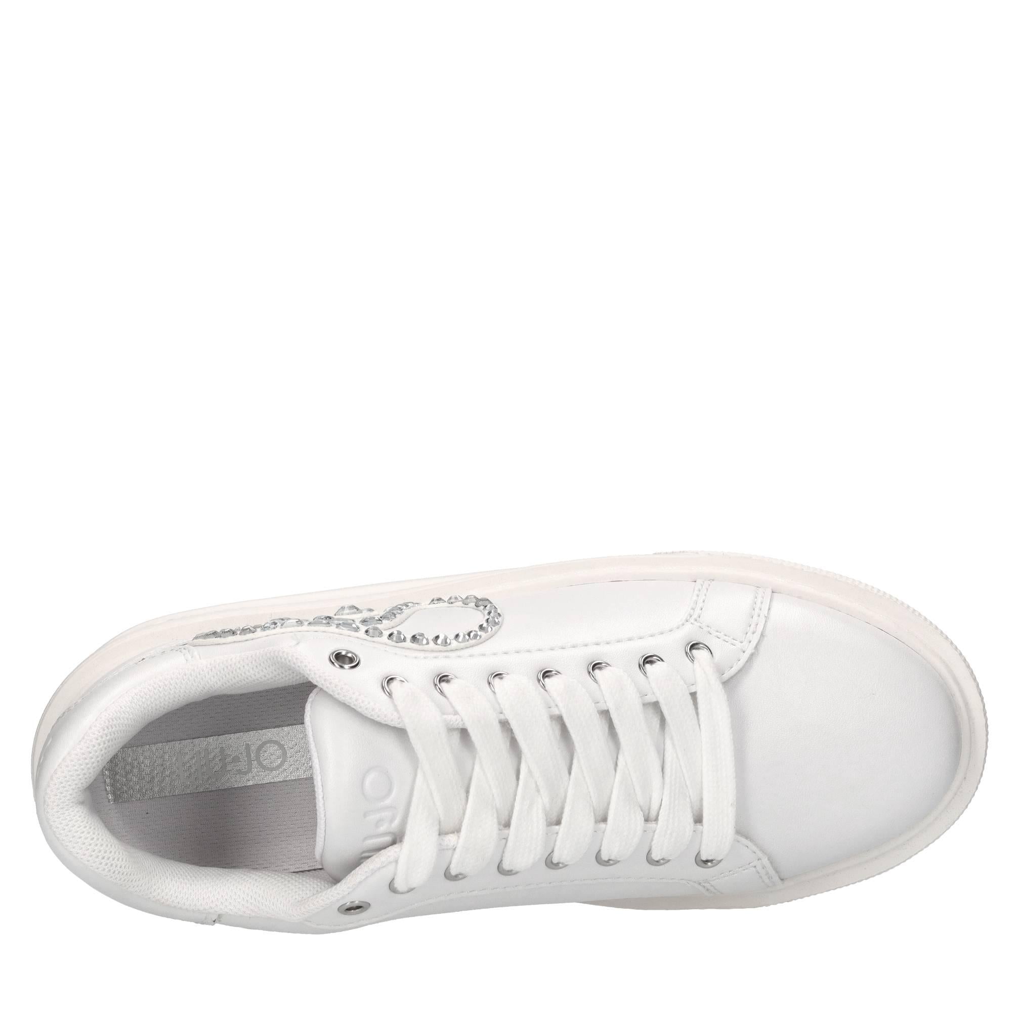 Sneakers in ecopelle e strass 
