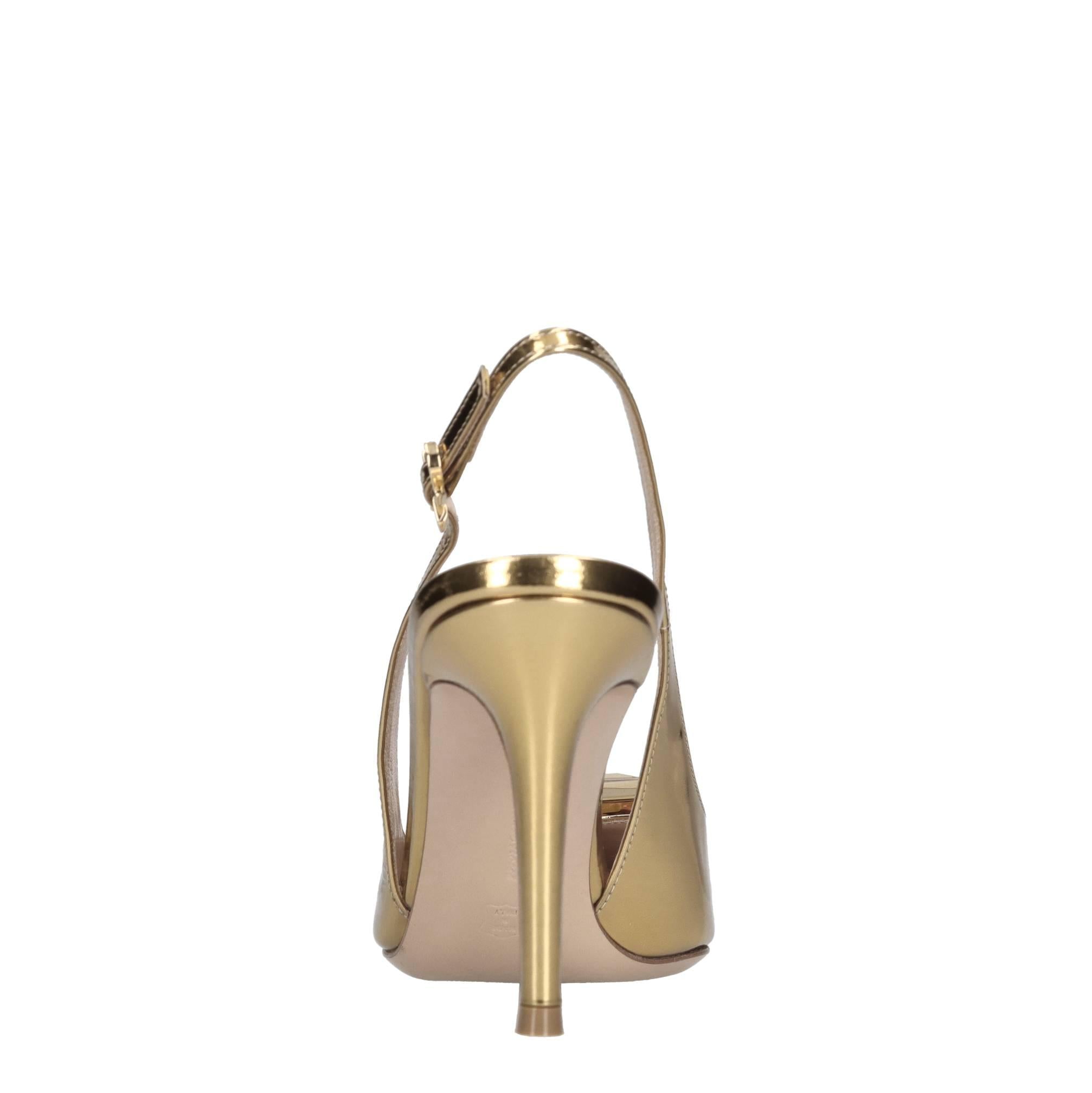 Décolleté slingback in pelle 