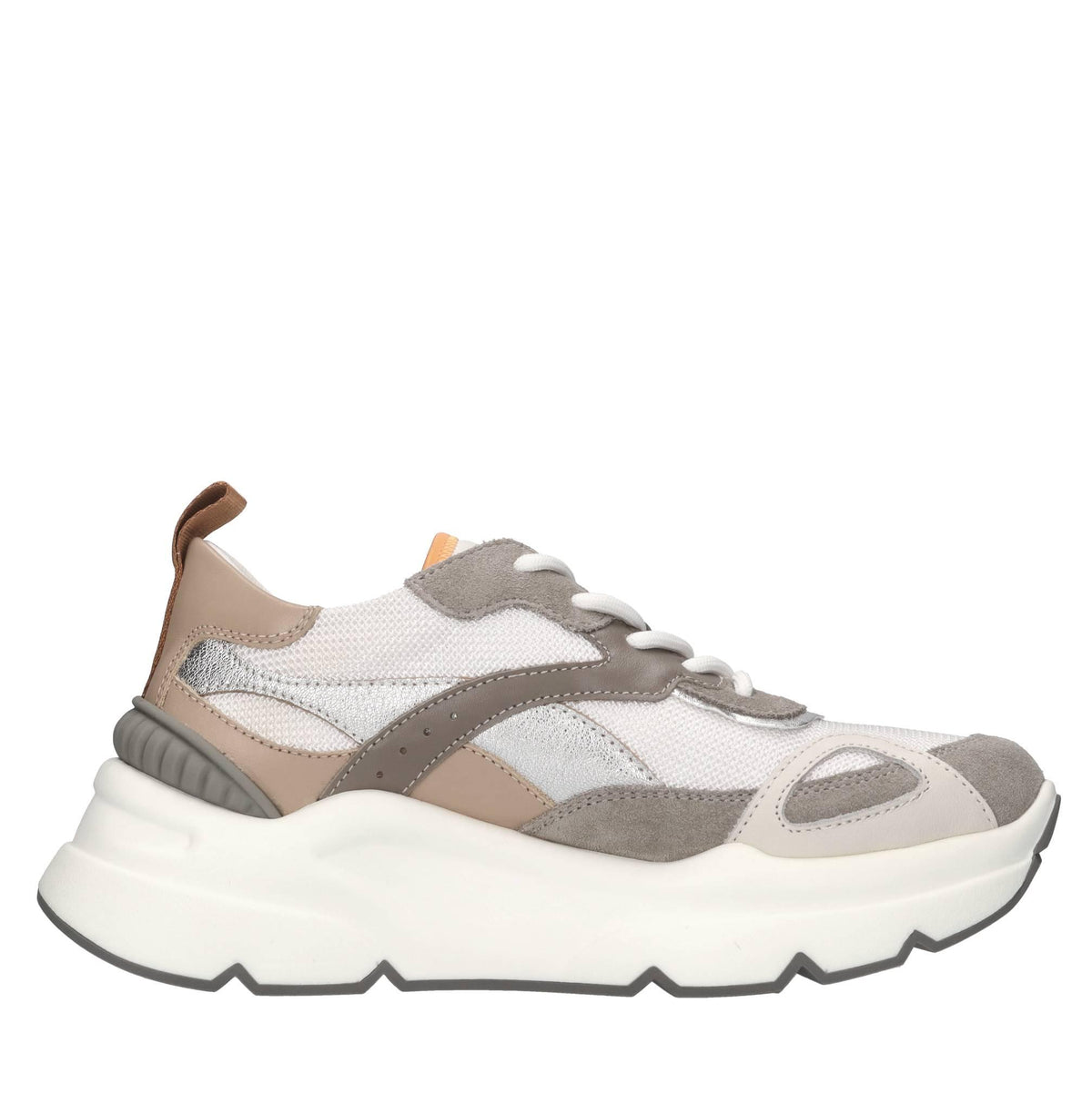 Sneakers in pelle e tessuto 
