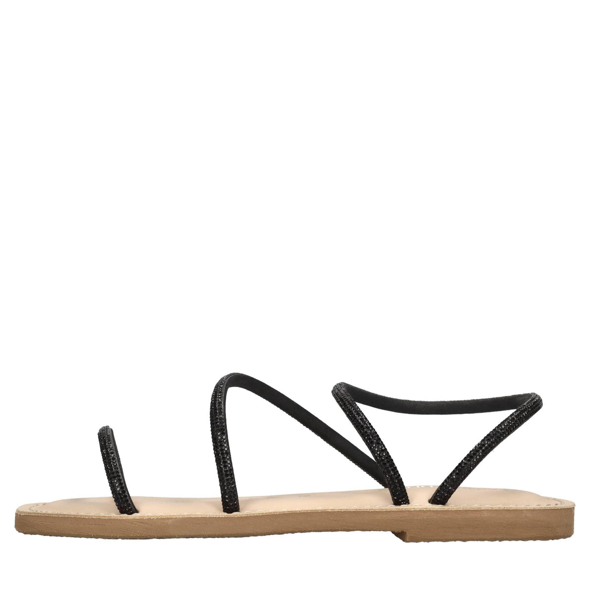Mules in pelle e strass 