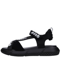 Sandali Suede in pelle, ecopelle e tessuto 
