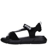 ELENA IACHI Suede sandals in leather, faux leather and fabric