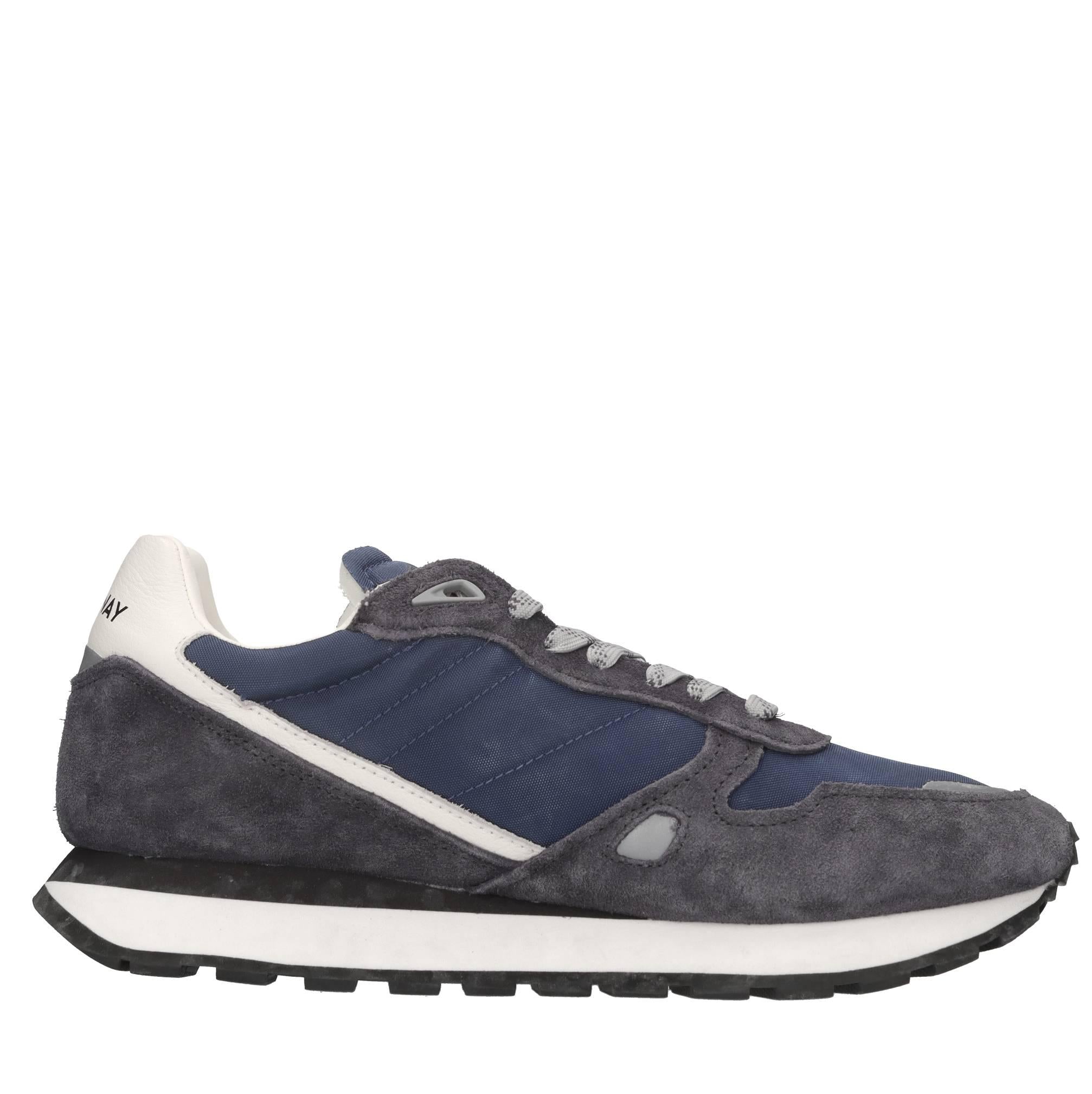 Sneakers in pelle e tessuto 