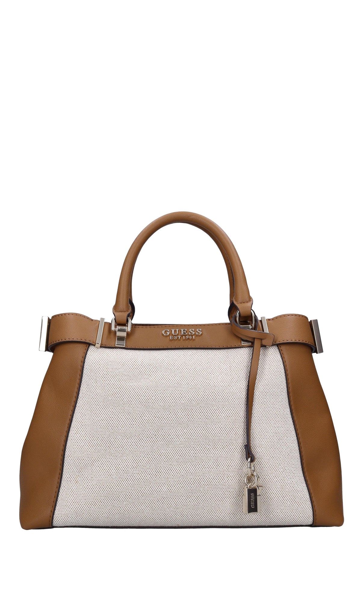 Borsa in ecopelle e tessuto 