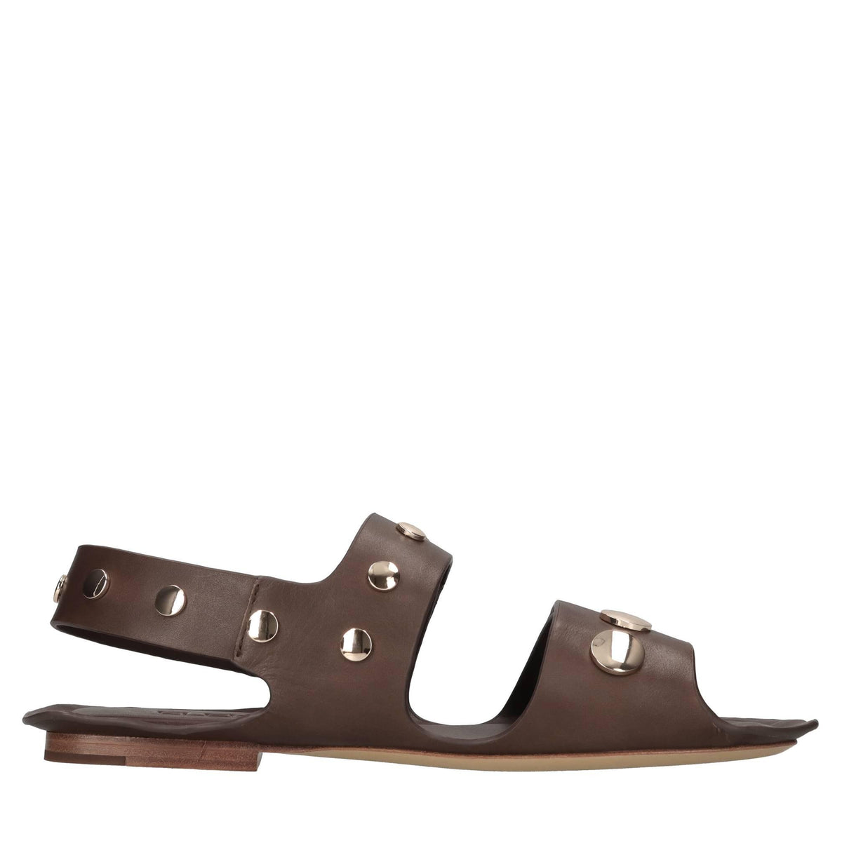 Sandali flat in pelle 