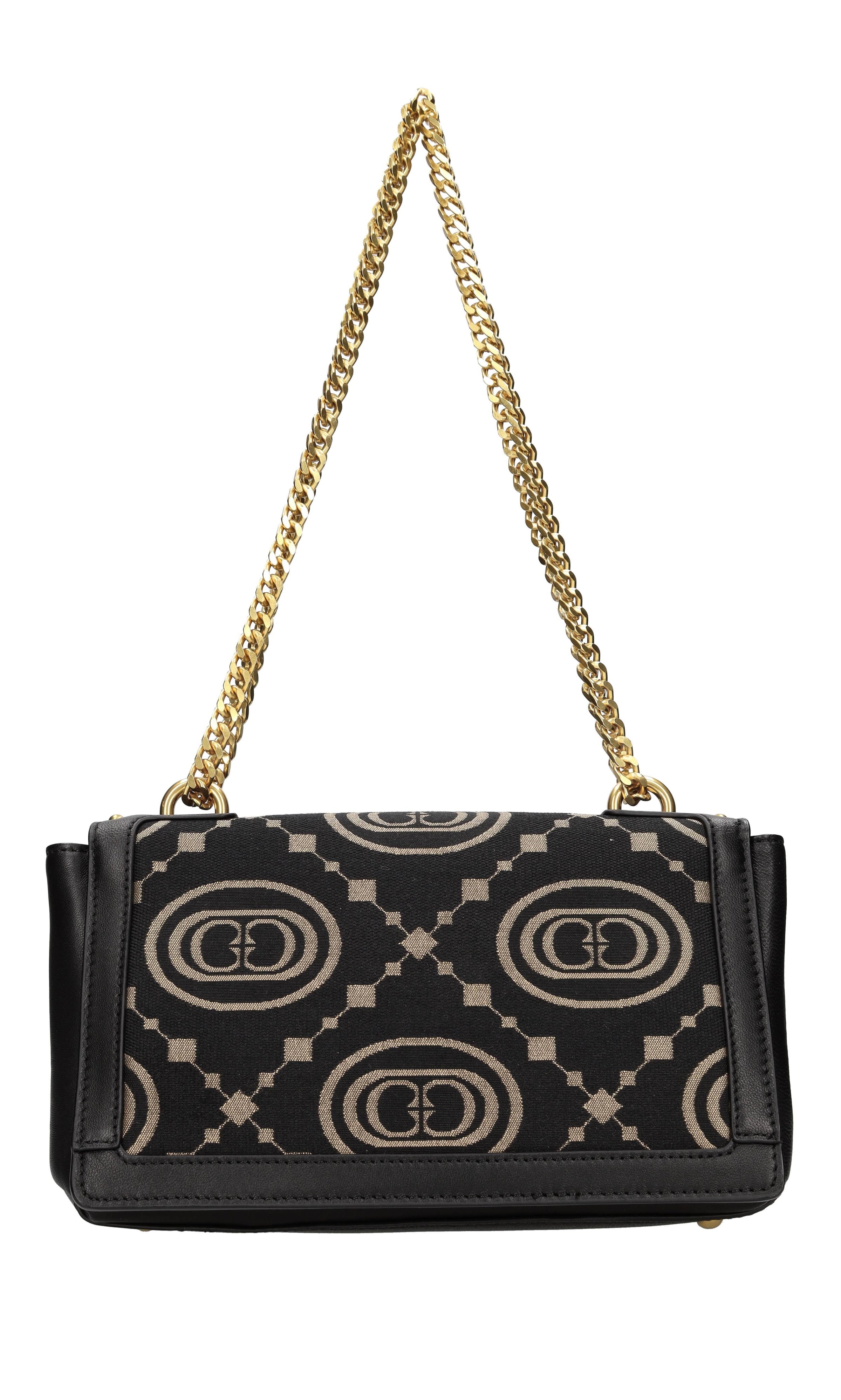 Borsa in pelle e tessuto 