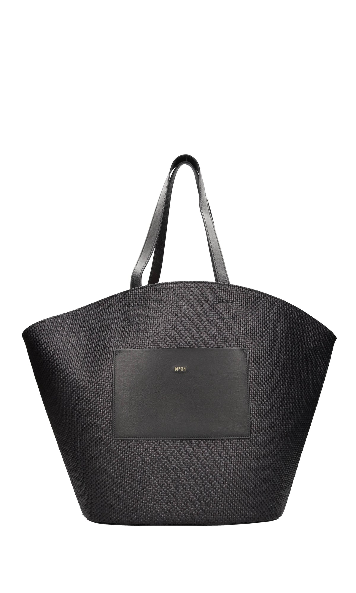 Borsa in pelle e rafia 