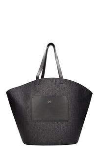 Borsa in pelle e rafia 