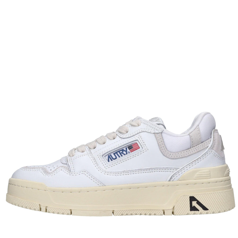 Sneakers in pelle e tessuto 